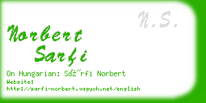 norbert sarfi business card